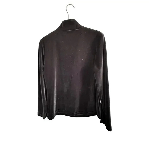 St. John Women's Black velour hooded Jacket Size small - Picture 4 of 6